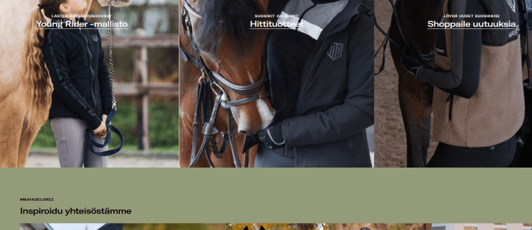 Ote verkkosivukäännöksestä vaatemerkille